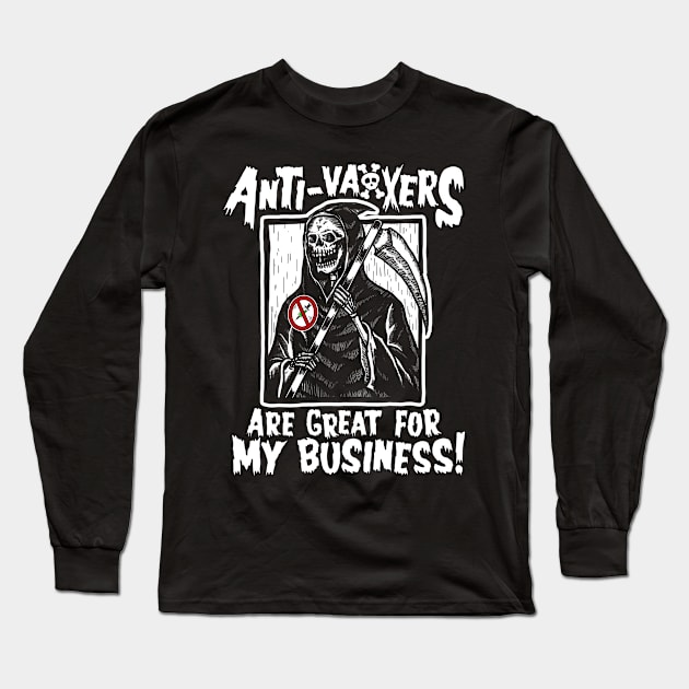 Pro Vaccine Tshirt | Grim Reaper Long Sleeve T-Shirt by teepublicdesigns